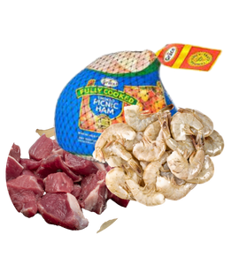 Grace Bone-In Picnic Ham, 1 Pack of 21/25 Peeled and Deveined Shrimp and 10 Lb Mutton